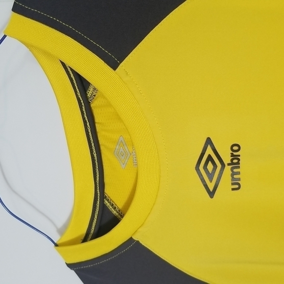 Umbro Mens Small Shirt Neon Yellow & Grey Soccer Athletic Crew Neck Short Sleeve - Picture 3 of 7